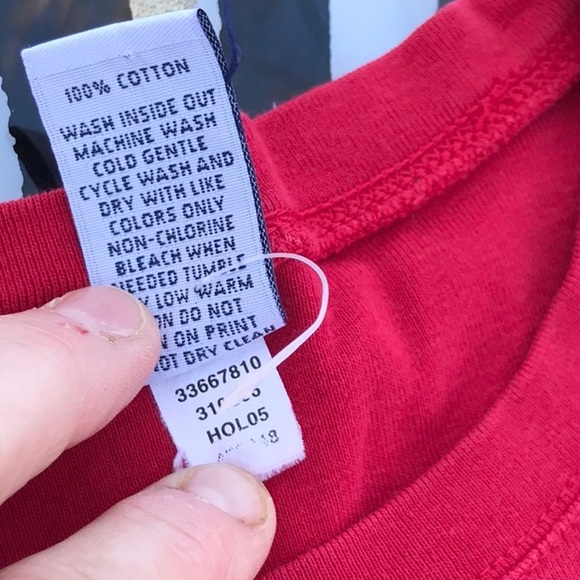 Gap Red Long Sleeves logo Tee XXL Round Neckline - Picture 11 of 12